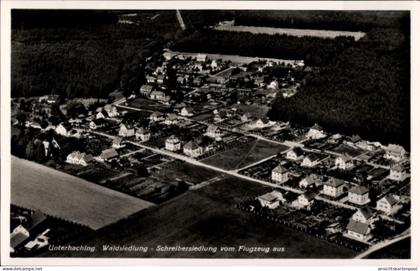 CPA Unterhaching in Oberbayern, Fliegeraufnahme, Waldsiedlung, Schreibersiedlung