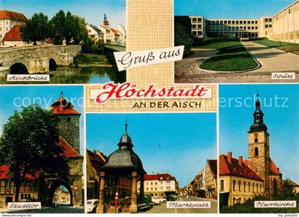 Hoechstadt Aisch Aischbruecke Schule Stadttor Marktplatz Pfarrkirche