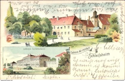 Lithographie Oberschleißheim in Oberbayern, Schloss, Kgl. Schloss Wirtschaft