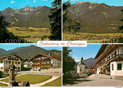 Schleching Panorama Chiemgauer Alpen Ortsansichten mit Kirche