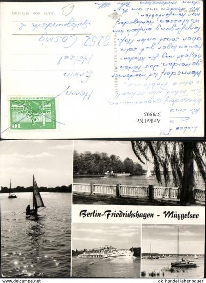 379593,Berlin Friedrichshagen Müggelsee See Segelboot Schiff Mehrbildkarte