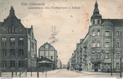 AK Ober-Schöneweide Luisenstraße Ecke Frischenstraße Rathaus Berlin Postkarte