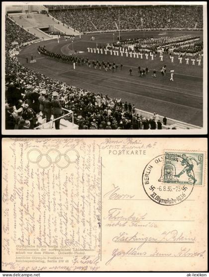 Ansichtskarte Berlin Olympiastadion Eröffnungsfeier Norwegen 1936