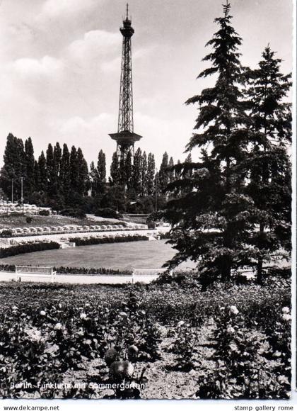 BERLINO – Funkturm con giardini estivi – cartolina fotografica B/N – anni ’60
