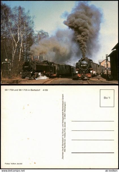 Bertsdorf-Bertsdorf-Hörnitz Dampflokomotiven 99 1759 und 99 1735 1989