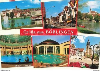Boeblingen BW Mineraltherme See-Promenade Stadtkirche Fussgaengerzone Brunnen Ma