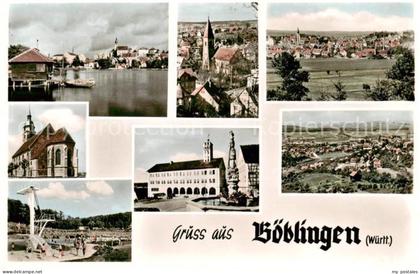 Boeblingen Teilansichten Kirchen Panorama Schwimmbad