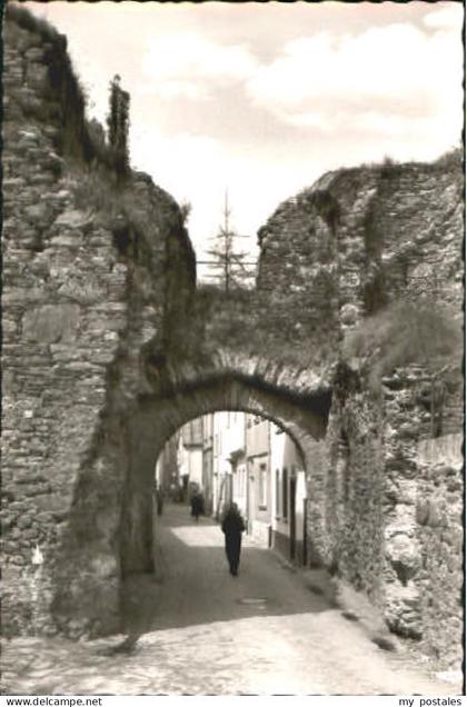 Boppard Rhein Boppard Tor ungelaufen ca. 1955