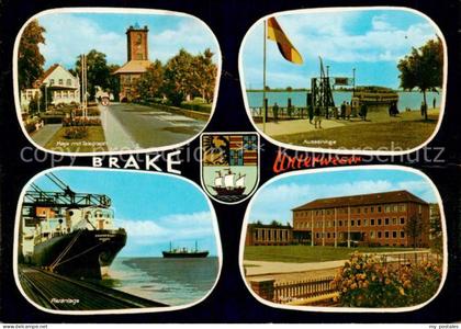Brake Unterweser Kaje mit Telegraph Aussenanlage Pieranlage Rathaus