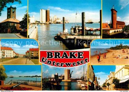 Brake Unterweser Schifffahrtsmuseum Hafen Strand Haeuserpartie Innenstadt