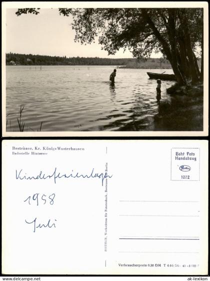 Ansichtskarte Bestensee Badestelle Hintersee zu DDR-Zeiten 1958