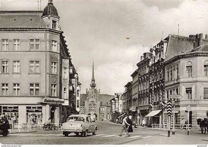 Blick auf Berliner Straße in Nauen Brandenburg Postkarte AK