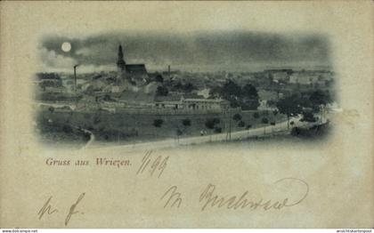 Clair de lune CPA Wriezen im Oderbruch, Gesamtansicht