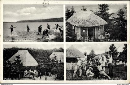 CPA Ahrensdorf Templin in der Uckermark, Erholungsort Neu Afrika, Pontok, Lübbesee