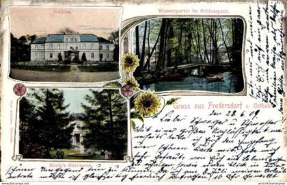 CPA Fredersdorf Vogelsdorf bei Berlin, Schloss, Schlosspark, Bluths Gärtnerei