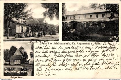 CPA Schönermark in Brandenburg, Kirche, Ortsansichten