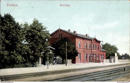 CPA Trebbin im Kreis Teltow Fläming, Bahnhof, Gleisseite