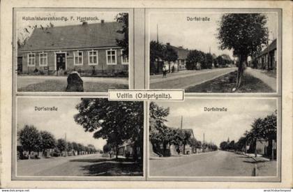 CPA Vettin Groß Pankow in der Prignitz, Kolonialwarengeschäft F. Hartstock, Dorfstraße