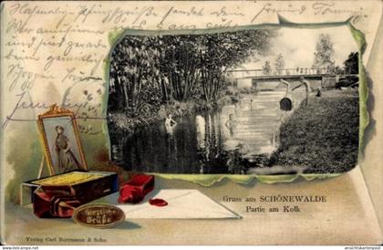 Gaufré Passepartout CPA Schönewalde Brandenburg, am Kolk