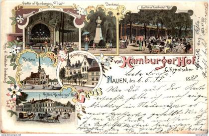 Nauen - Gruss vom Hamburger Hof - Litho