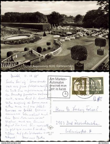 Ansichtskarte Brühl Schloß Augustusburg, Gartenparterre 1965