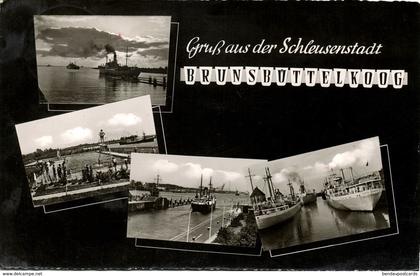 BRUNSBÜTTELKOOG, Schleusenstadt, Hafen (1958) AK
