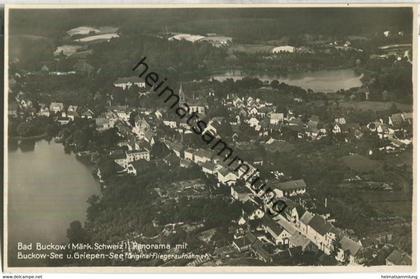 Bad Buckow - Panorama mit Buckow-See und Griepen-See - Fliegeraufnahme - Foto-Ansichtskarte - Verlag Max O'Brien Berlin