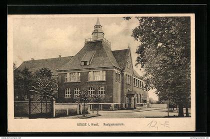 AK Bünde i. Westf., Seitenansicht vom Realgymnasium
