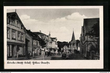 AK Bünde, Strasse mit Kirche