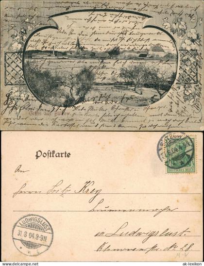 Ansichtskarte Bützow Fernsicht 1902  gel. Ankunftsstempel Ludwigslust