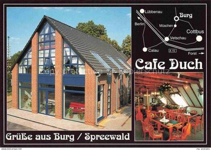Burg Spreewald Brandenburg Cafe-Duch Gaststaette Innenraum Spreewald Hafen Lagep