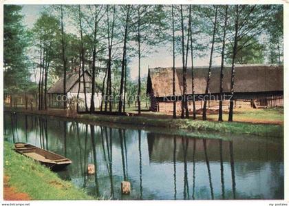 Burg Spreewald Brandenburg Kaupen Spreewald Kanal Blockhaus Reetdach Kahn Birken