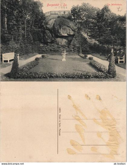 Ansichtskarte Burgstädt Wettin-Hain - Parkanlage 1912