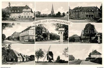 Grossburgwedel Rathaus Kirche Windmuehle Motive