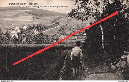 AK Burkhardtsdorf Blick vom Niklasberg Bahnhof ? Thalheim Kemtau Meinersdorf Gelenau Thum Jahnsdorf Chemnitz Erzgebirge