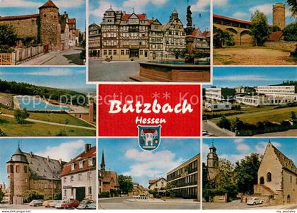 Butzbach Ansichten Altstadt Fachwerkhaeuser Brunnen Stadtmauer Turm Freibad