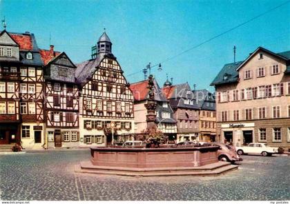 Butzbach Marktbrunnen Rathaus Fachwerkhaeuser