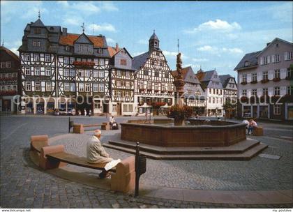 Butzbach Marktplatz Brunnen Fachwerkhaeuser