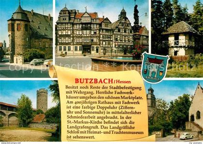 Butzbach Schloss Brunnen Fachwerkhaeuser Wehrgang Rathaus