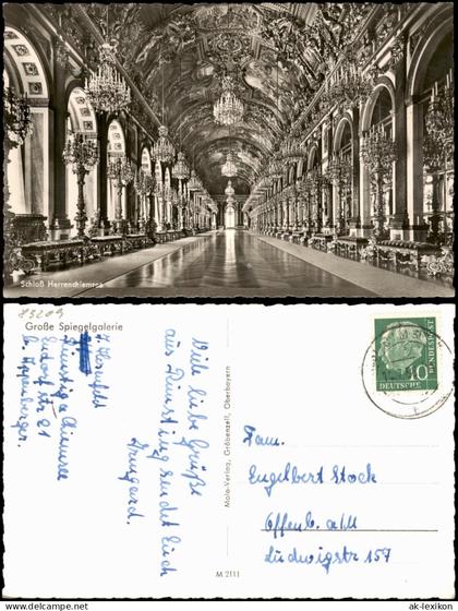 Chiemsee Spiegelgalerie Herrenchiemsee Herreninsel mit Schloss 1956/0000