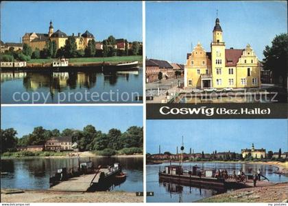 Coswig Sachsen Schloss Elbfaehre Rathaus Elbepartie