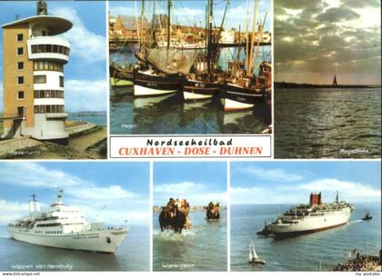 Cuxhaven Nordseebad Cuxhaven Radarturm Schiff Wattenfahrt Hafen