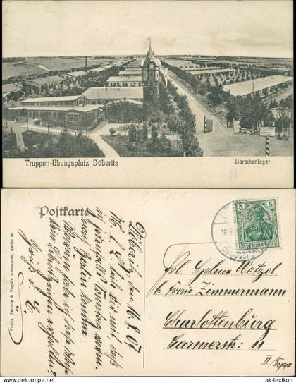 Ansichtskarte Dallgow-Döberitz Truppenübungsplatz - Barackenlager 1907