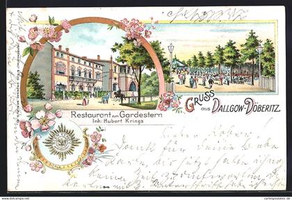 Lithographie Dallgow-Döberitz, Restaurant zum Gardestern v. Hubert Krings