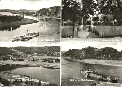 Diesbar-Seusslitz Grosse Elbbogen Dampfer Gasthaus zum Ross Goerischfelsen Loebs