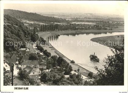 Diesbar-Seusslitz Panorama Elbe Dampfer
