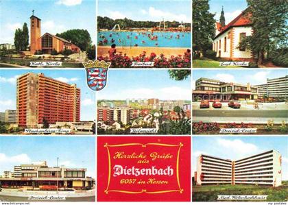 Dietzenbach Offenbach Main Hessen Kath Kirche Freibad Ev Kirche Starkenburg Ring