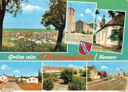 Dietzenbach Offenbach Main Hessen Panorama Kath Kirche Ev Kirche Bildungsstaette
