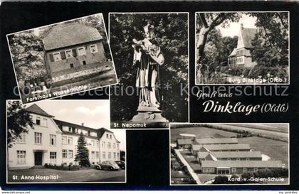 Dinklage Forsthaus Wassermuehle St Anna Hospital St Nepomuk Statue Burg Kardinal