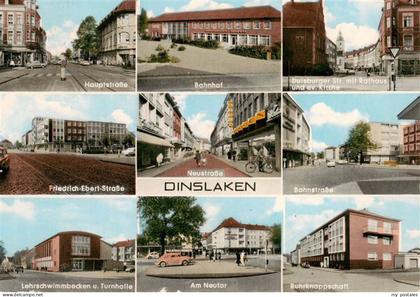 Dinslaken Hauptstrasse Bahnhof Duisburger Strasse mit Rathaus Friedrich Ebert St